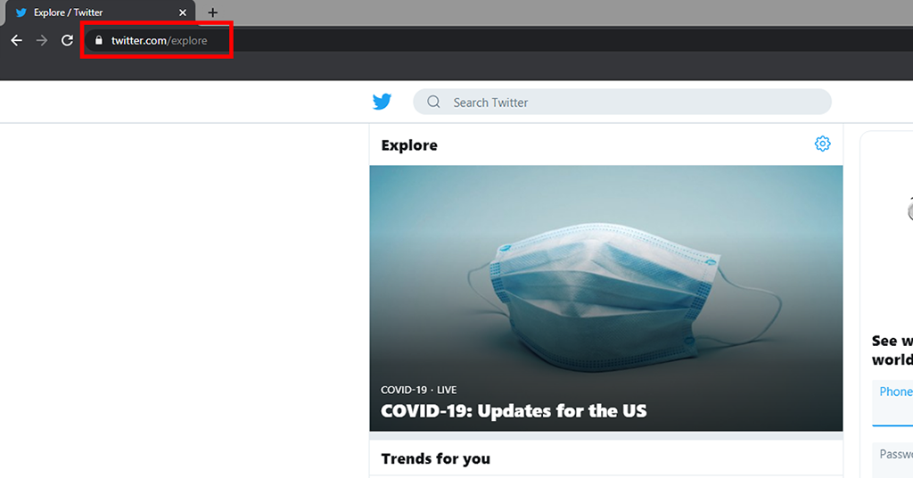 twitter explore tabs