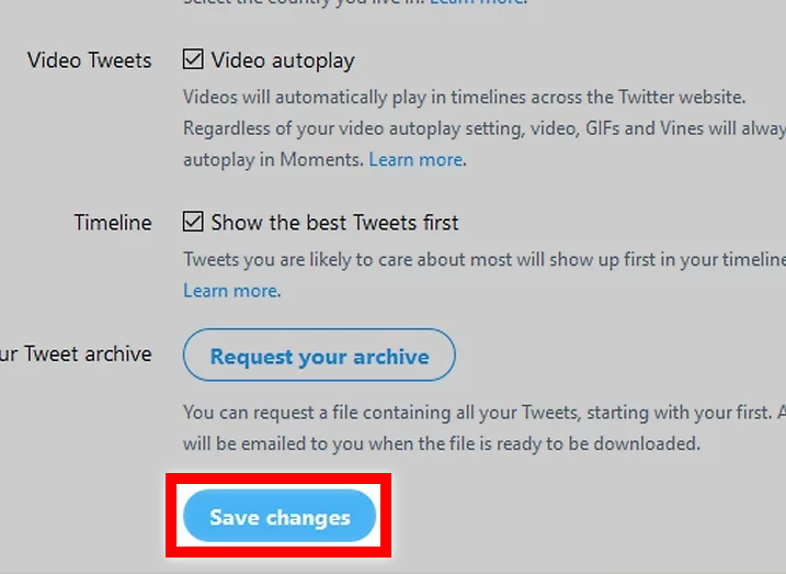 click Save changes