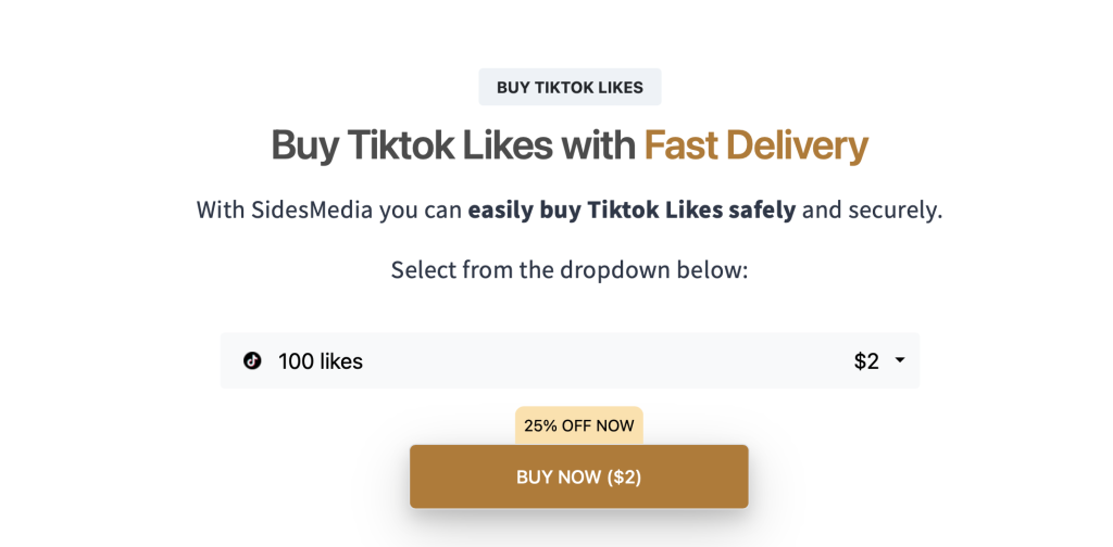 buy Tiktok likes from Sidesmedia