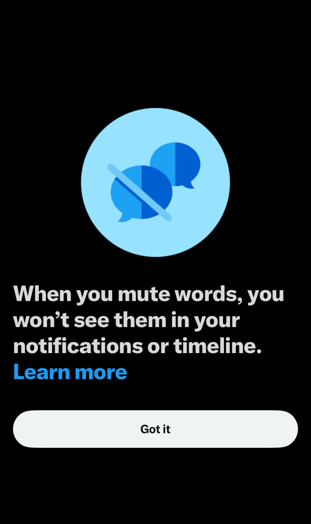 mute words on twitter app