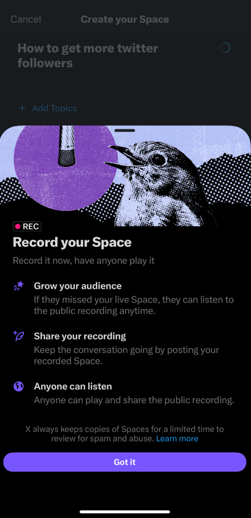 record x spaces